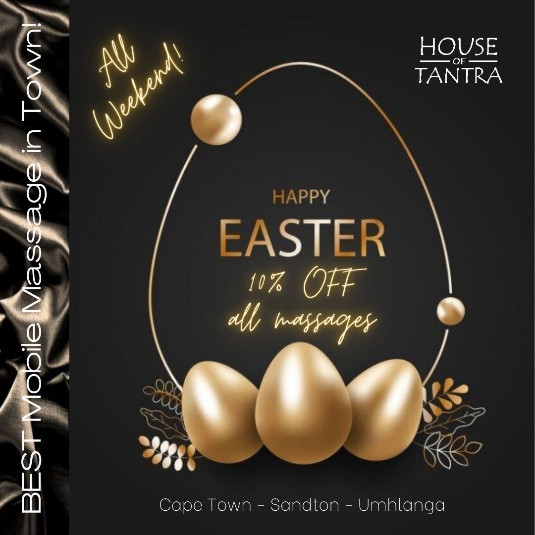 HoT_Sandton's tweet photo. .
Happy Easter Massage Promo..!

Spoil yourself (or/and your partner) this long weekend..

This Easter enjoy 10% OFF all our massage sessions - all weekend long!
AND get R400 OFF on all 2hr couples sessions in our Spice Up Couples Promo!

From 28 March to 1 April..

See you soon! https://t.co/8PSBCCeuNN