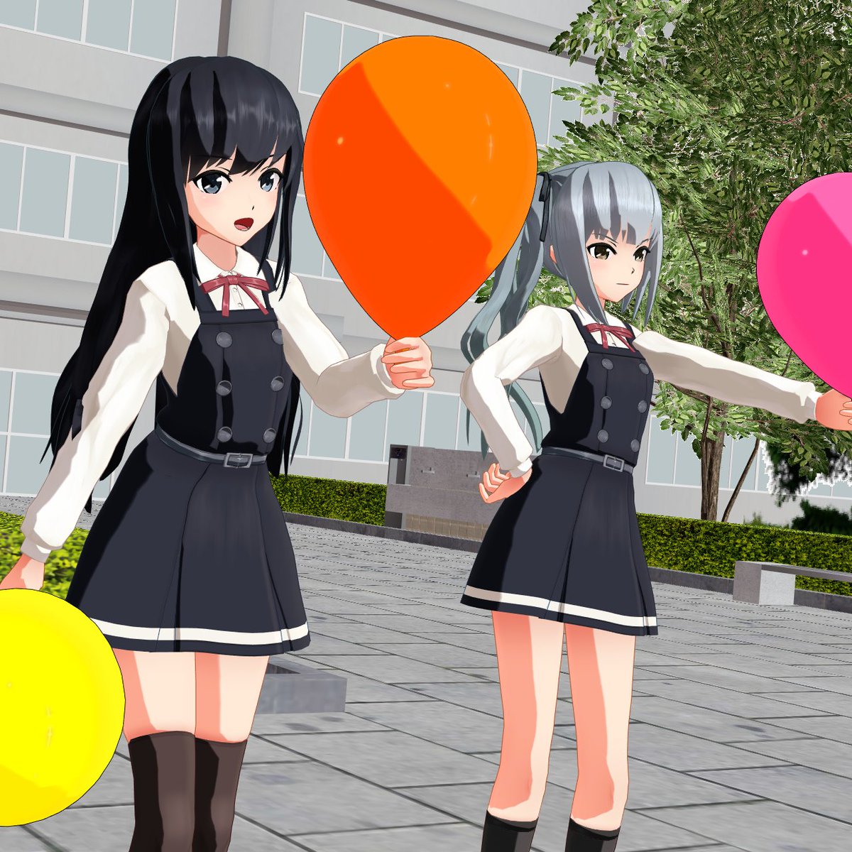 朝潮と霞と風船