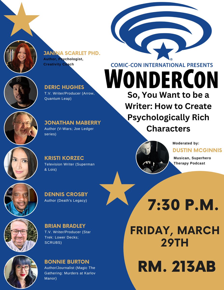 ✨✨WONDERCON 2024✨✨ Super excited to be a part of this talented panel. If you’re going to WonderCon, come check us out! #wondercon #writer #writingcommunity