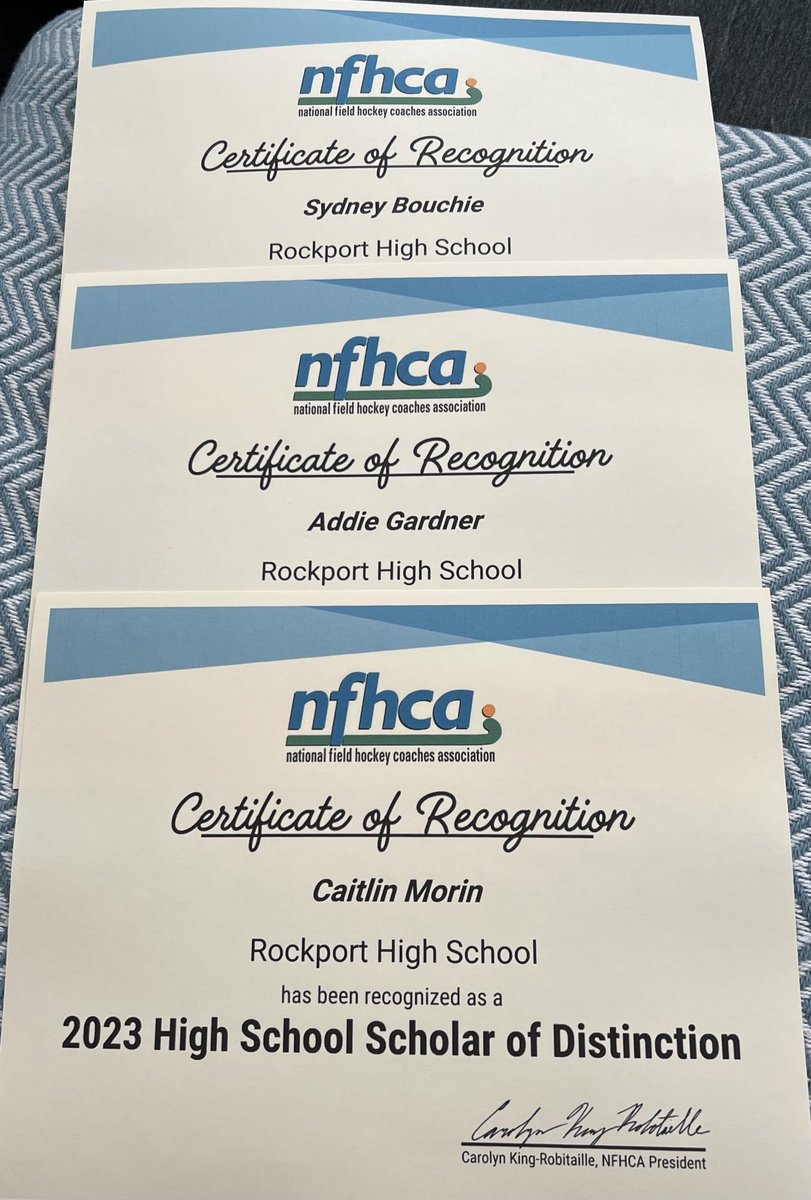 Congratulations to these ladies on being named NFHCA Scholar of Distinction recipients for their outstanding academic achievements.  Great job