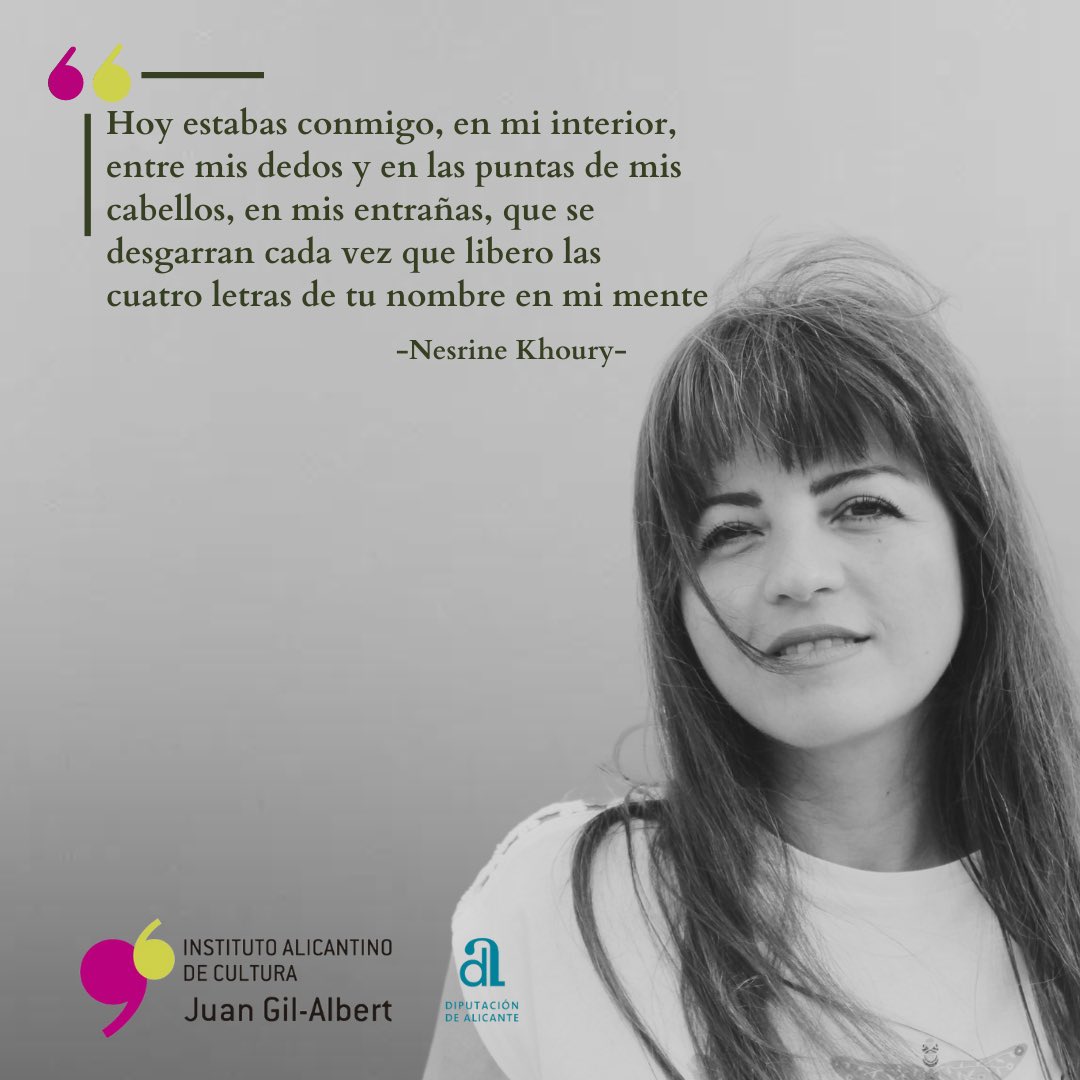 📖 Miércoles, 20 de marzo // 19 horas // Casa Bardín La escritoria siria afincada en Alicante, Nesrine Khoury, estará junto a Benjamín Prado en el ciclo de poesía “Versos vs Versos” 📍 #poesia #iacgilalbert #Alicante