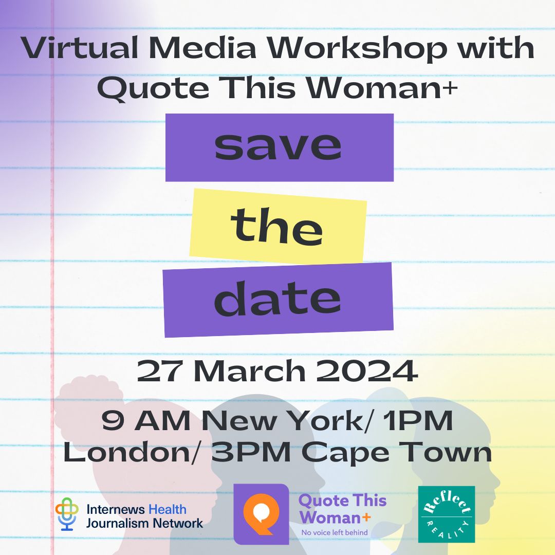 Over a week to go until our exciting #media workshop with @quotethiswoman! Learn how to maximize interviewing woman+ sources & more on ensuring #gender balance in your reporting and newsroom. Not to be missed! 📆27 March ⏰9AM NYC / 1PM UK / 3PM CPT📌bit.ly/QTWxHJN