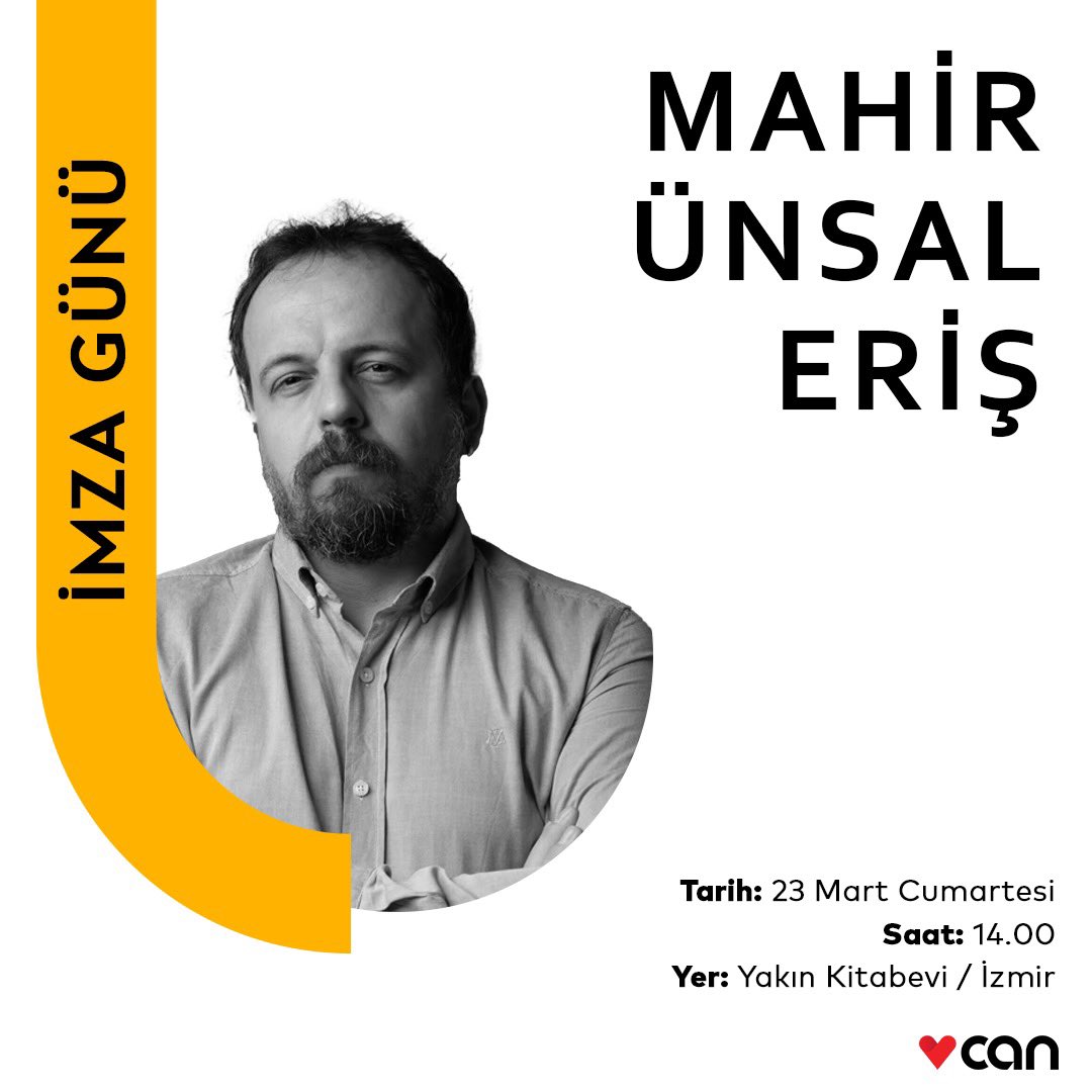 Mahir Ünsal Eriş 23 Mart Cumartesi günü saat 14.00’te İzmir, Yakın Kitabevi’nde okurlarıyla buluşacak.