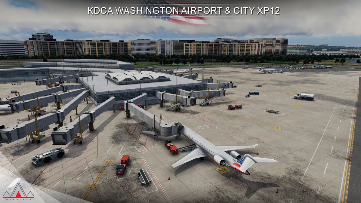 KDCA Washington Airport & City XP12 now on sale - new X-Plane 12 scenery from Drzewiecki Design! tinyurl.com/2w84zjpr #xplane #xplane12 #xp12