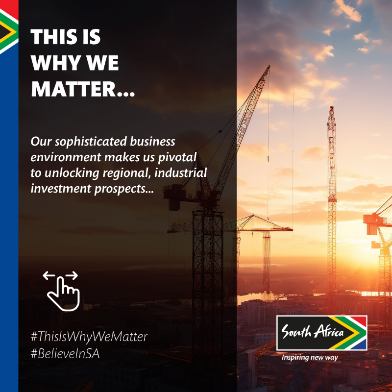Brand_SA's tweet photo. South Africa boasts a sophisticated business environment in sub-Saharan Africa, supported by robust state institutions. It's a regional economic powerhouse and a top choice for multinational expansions into Africa. Explore more at https://t.co/ImI87TRJQE. #ThisIsWhyWeMatter