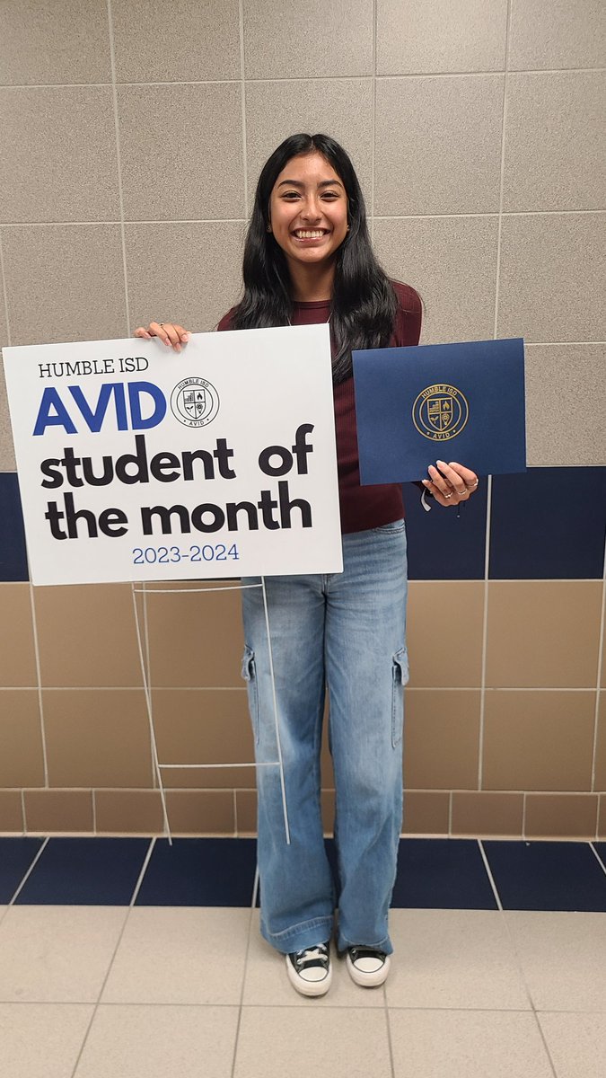 So proud of Vivian C for earning AVID Student of the Month! She has become an academic risk taker this year, and I can't wait to see what is next for her! #avid #GoBeyond #AVIDfamily #shinealight