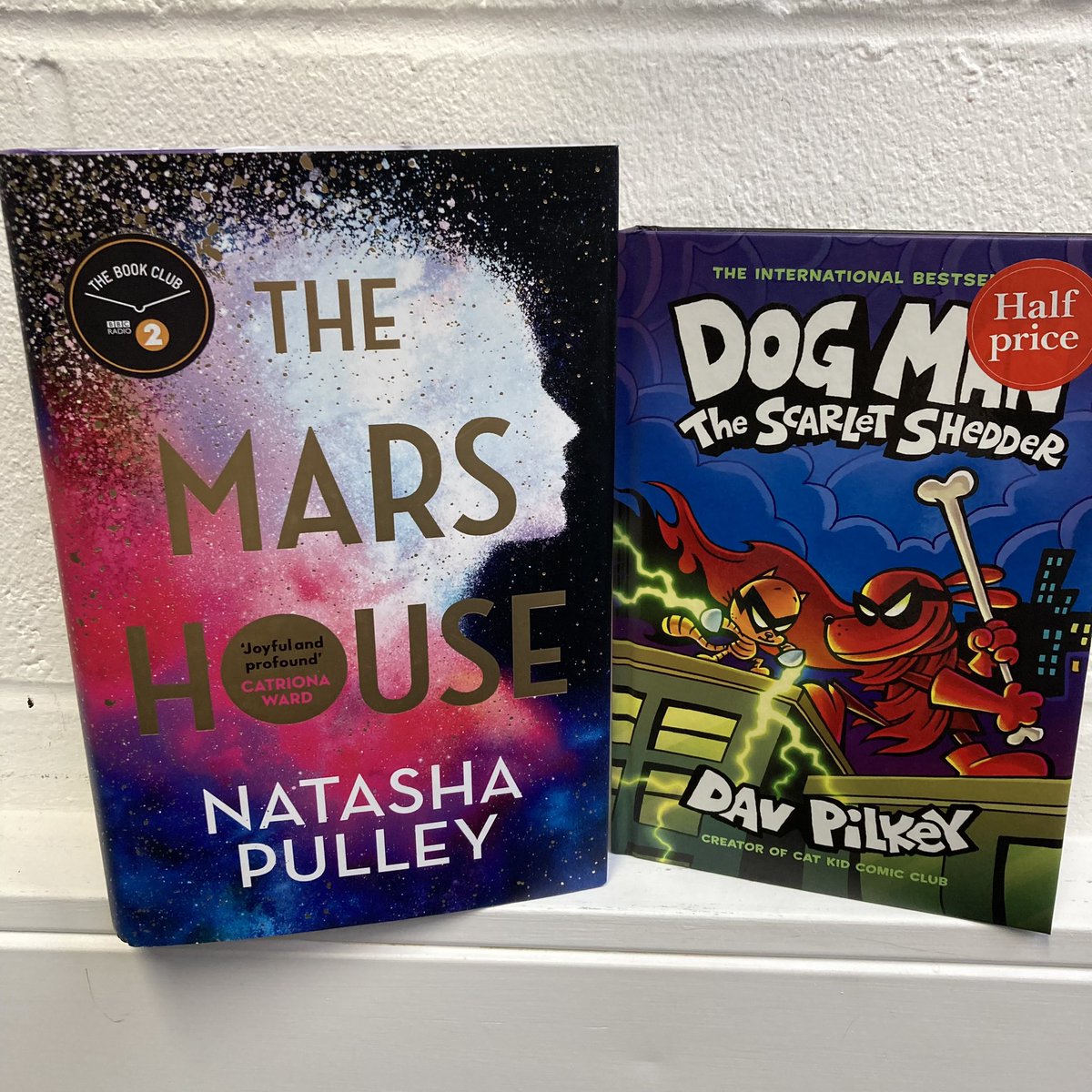 Today is an excellent new book day! New @natasha_pulley for me and new #dogman book for smallest child. I know what we’ll be doing later! #NewBook #TheMarsHouse