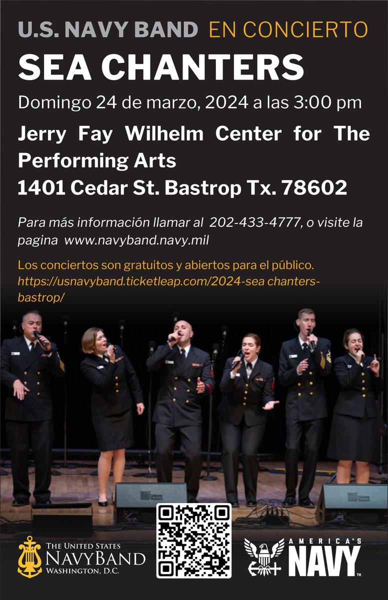 JFWPAC's tweet photo. This Sunday, March 24th join us at the PAC for a free performance of the US Navy Band, Sea Chanters!
Please reserve tickets here: https://t.co/0qB6Bf9K0f https://t.co/lp0fZQGTpx