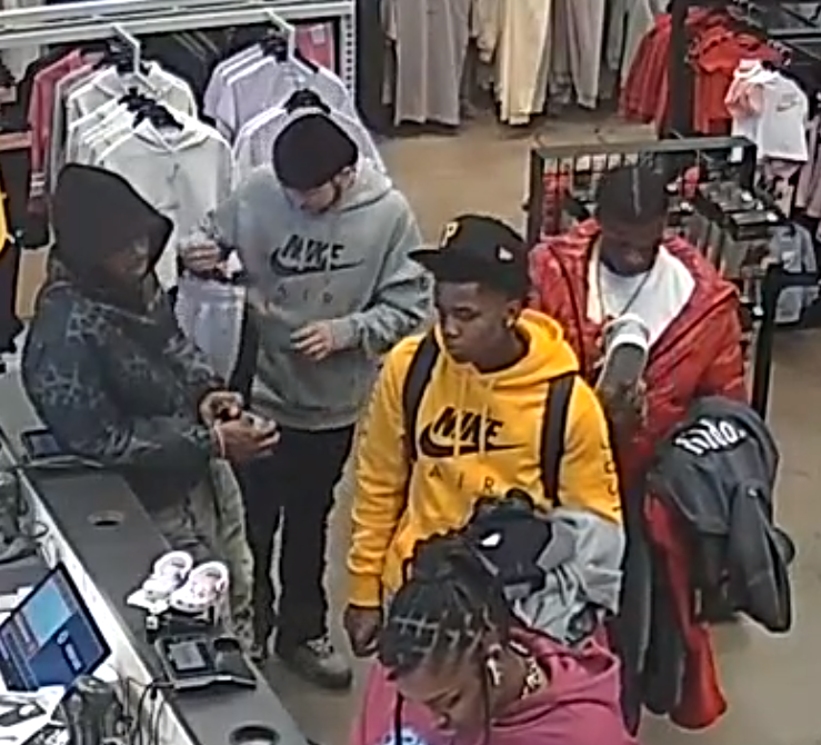OKCPD's tweet photo. These four used stolen credit cards shortly after an auto burglary at Penn Square Mall. If you know who they are, call Crime Stoppers at 405.235.7300 or go to https://t.co/YVxGWebkLk. You can remain anonymous and may earn a cash reward. 24-15063 https://t.co/W0aPHgJIYJ