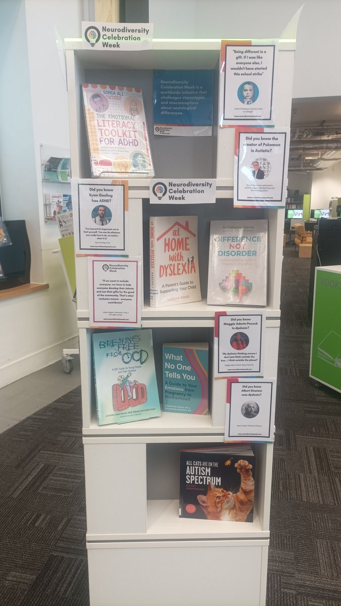 We have gathered some useful resources for #NeurodiversityCelebrationWeek. This week is all about celebrating, understanding and challenging negative stereotypes about neurological differences @GreenwichLibs @Royal_Greenwich @Better_UK @NCWeek #LoveLibraries #NeurodiversityWeek