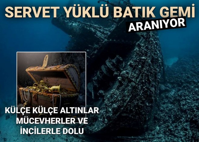 SERVET YÜKLÜ GEMİ ARANIYOR Külçe külçe altınlar, mücevherler ve incilerle dolu ntv.com.tr/galeri/dunya/s… Foto: NTV