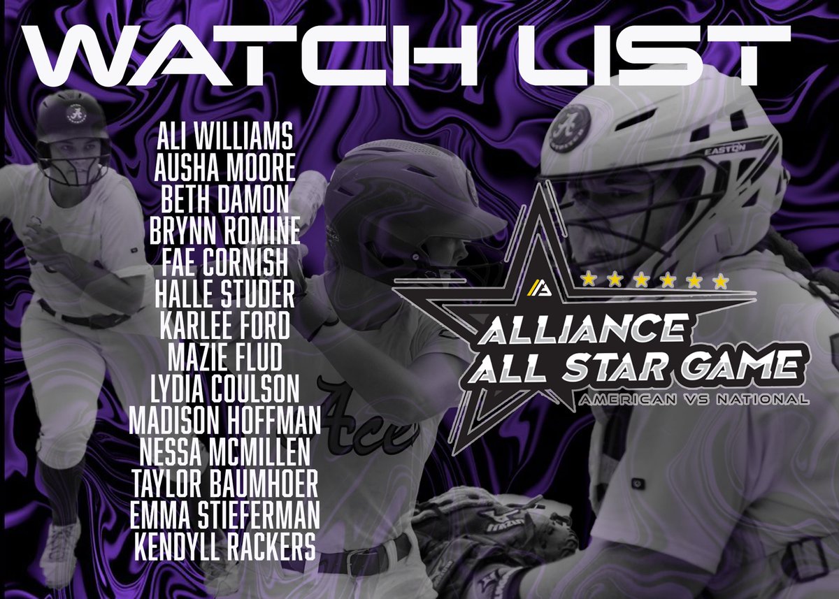 Congratulations to our seniors named to @thealliancefp All Star Watch List! Another list of league teams will come out and then the final list of all stars will be released. Proud of you all. thealliancefastpitch.com/blog/2023/12/2…