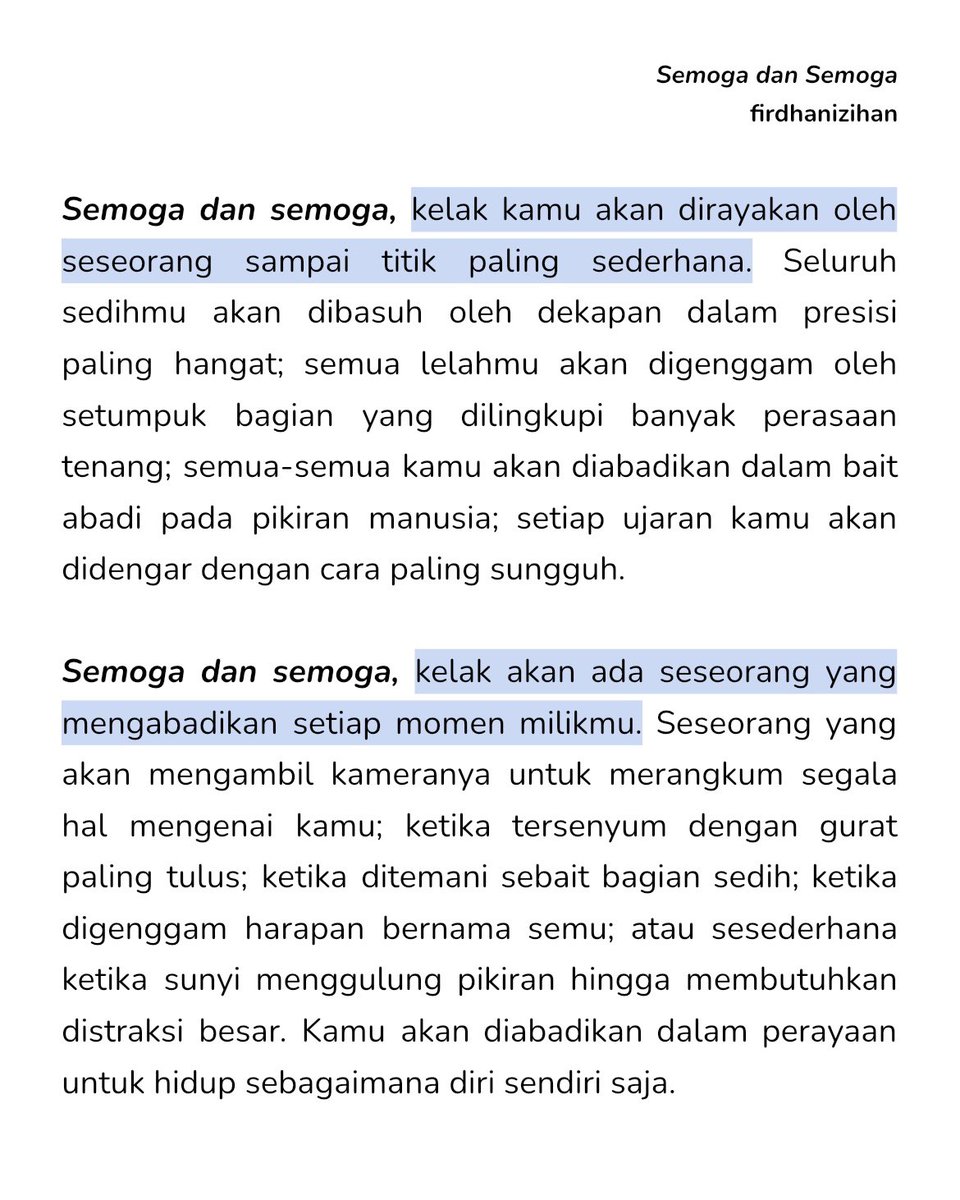 literarybase's tweet image. karya

semoga kelak, kamu akan dirayakan sampai titik paling sederhana.