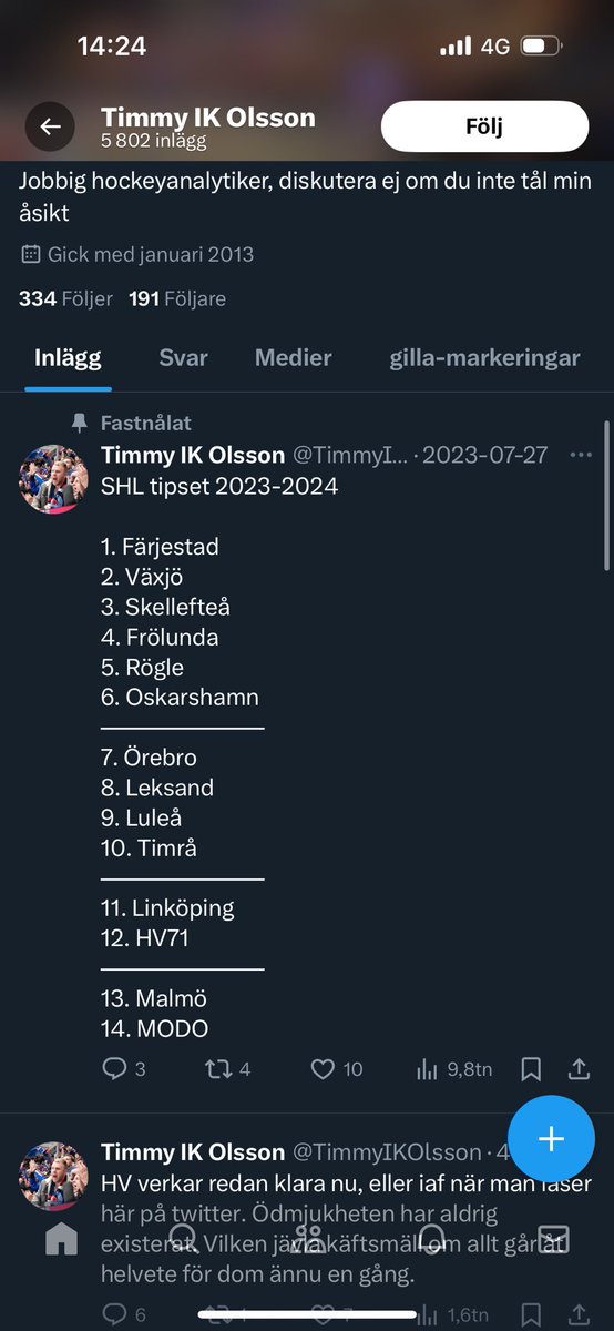 FilipLingmerth's tweet photo. @TimmyIKOlsson Kan ju bifoga en bild också🤣 https://t.co/r0q1OyicID