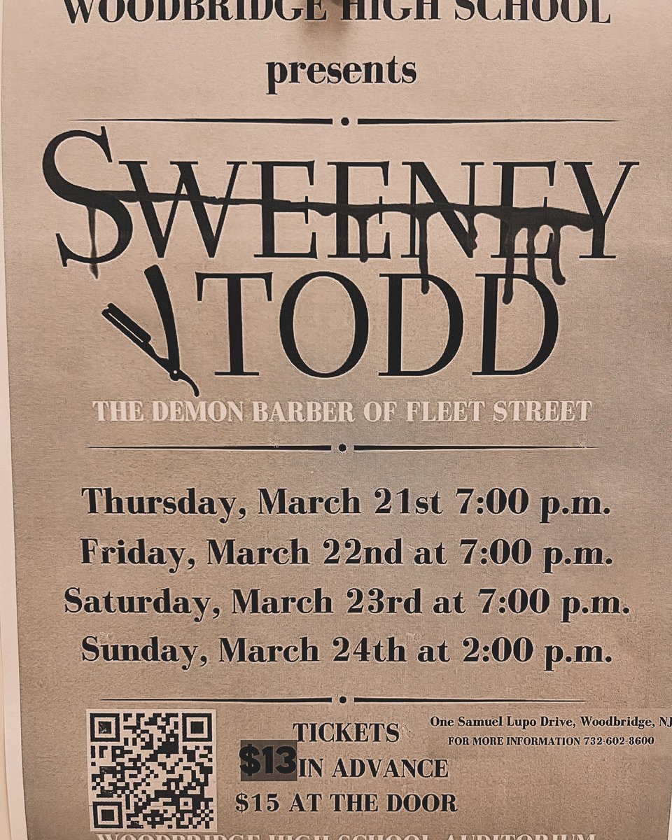 Please support our talented students <a href="/this/">NOT @THIS</a> year's WHS Spring Musical; 'Sweeney Todd!’ Shows run THIS Thursday-Saturday <a href="/7pm/">Huong Le</a> &amp; Sunday <a href="/2pm/">Two O'clock</a>. Additionally, feel free to post/share our flyer/poster?  We've added an online ticketing option this year using the QR code! Attend the Tale!