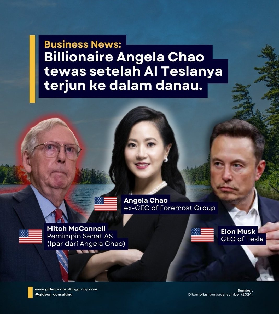 adarwis's tweet photo. Angela Chao terjebak 1 jam di dalam mobil dan sempat mengirimkan telpon panik kepada kerabatnya.

Kejadian ini terjadi setelah mobil Angela yang dikendarai oleh Al mundur terlalu jauh sehingga masuk ke dalam danau.

 rata-rata 300 kematian per tahunnya https://t.co/pjNfF9a5tD
