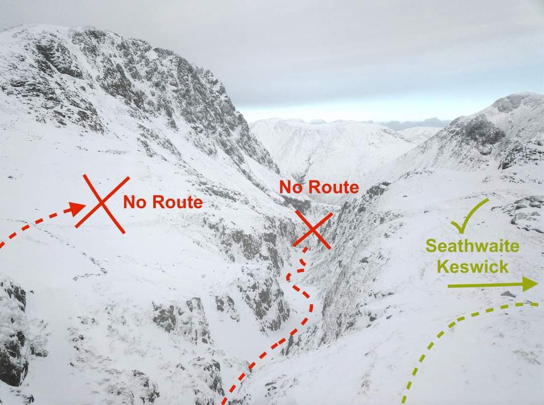 Some useful information from @wasdalemrt after a recent spate of rescues from #piersgill Take care when descending the Corridor Route on #scafellpike not to head down into the obvious canyon but looks for the easy scramble back up onto the path wmrt.org.uk