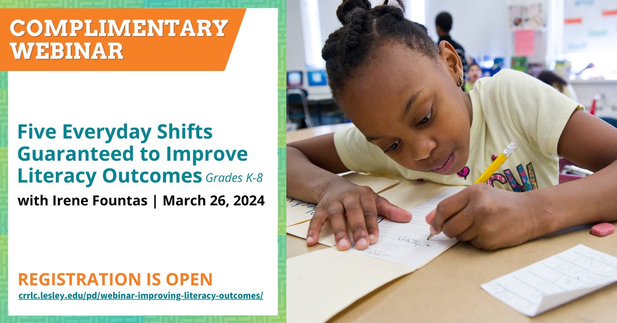 📣ONE WEEK until our COMPLIMENTARY #webinar. Re-energize and expand your expertise with five evidence-based instructional moves that will transform your literacy instruction and become your habits of mind. Register Now: CRRLC.LESLEY.EDU/WEBINAR-IMPROV… #educationtraining #teachertwitter