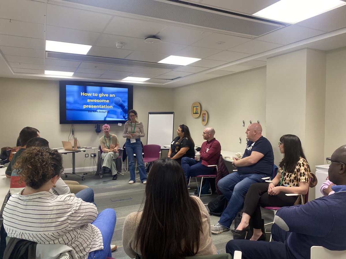 The dynamic duo @danihalltweets & @BeckyPlatt3 are in full swing in this afternoons workshop 🎉 Opening question: Tell us about an amazing presentation you have seen. Three of those in attendance mentioned speakers from the morning workshops 👏🏼👏🏼 #IPEM24 #wedoitbest