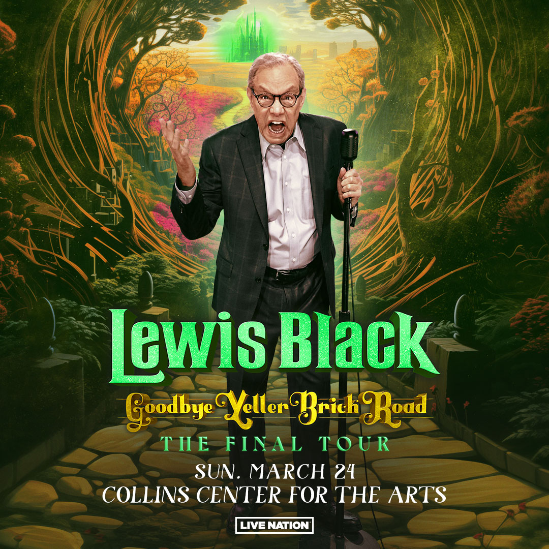 wfconcerts's tweet photo. Hey Orono! Lewis Black is up here tonight for 'Goodbye Yeller Brick Road' The FINAL Tour. If you like laughing, come spend your night with him at the Collins Center for the Arts 🎭

Doors | 6pm
Show | 7pm

🎟️ https://t.co/6QzXWdsE3X https://t.co/A1Zwa4xYB9