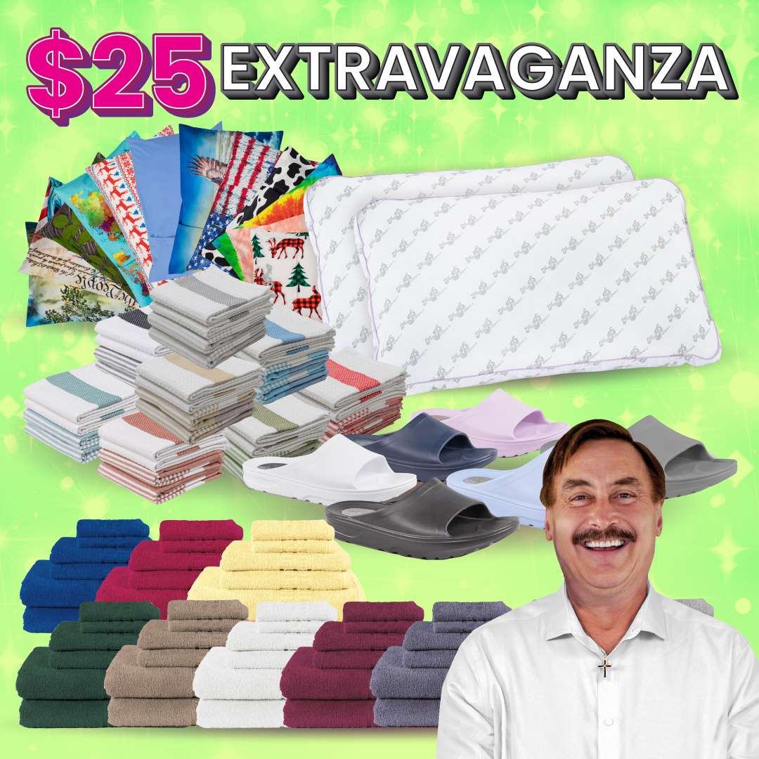 Don't miss out on our $25 Extravaganza! Score amazing deals on a 6-piece Towel Set, Men's and Women's Sandals, Dog Beds and more with promo code R353. Plus, enjoy FREE shipping on orders over $75. Hurry before it's too late! mypillow.com/r353 #sale #deals #mypillow