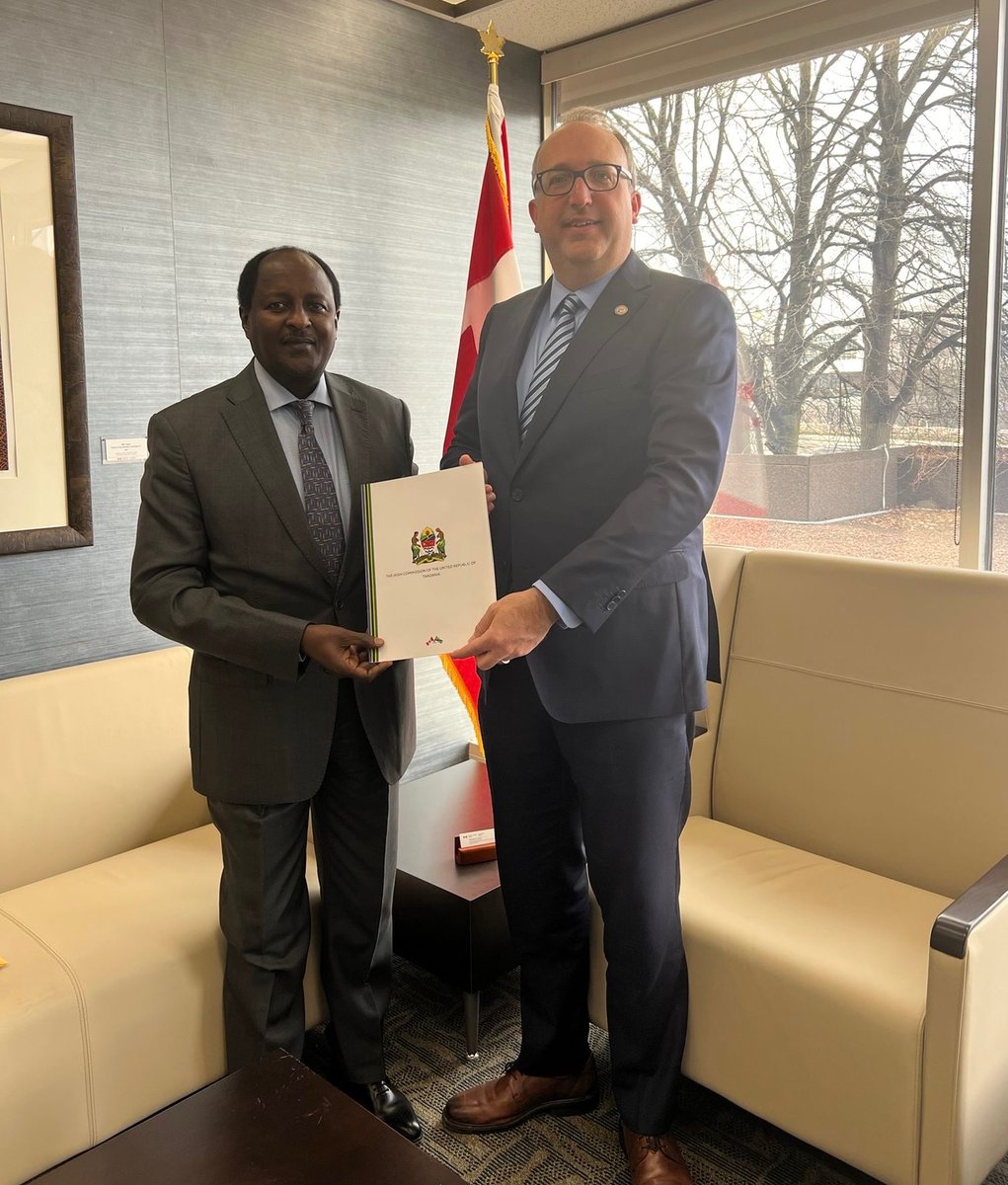 On the afternoon of 18th March, 2024 Tanzanian High Commissioner Designate, Joseph Sokoine presented copies of his letters of credence to the Chief of Protocol of Canada Mr. Sébastien Carrière at the Global Affairs Office in Ottawa.