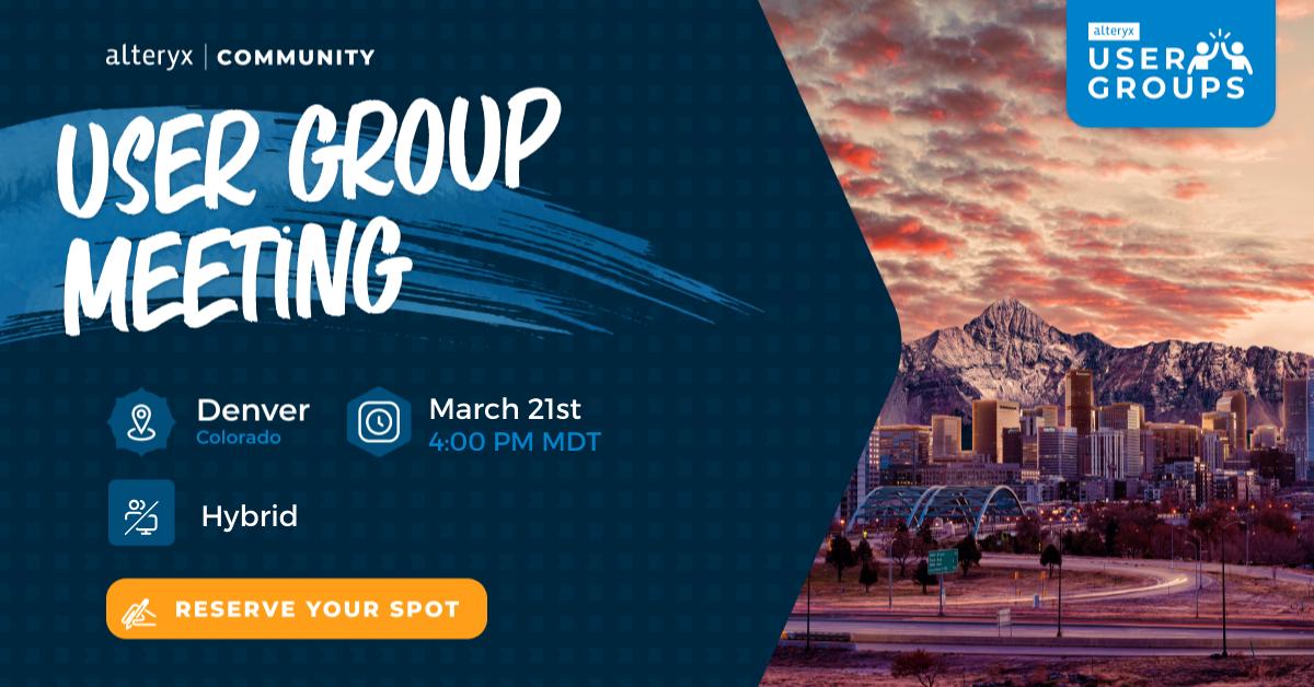 apackcltsw's tweet image. This meeting will cover beginner and advanced training sessions, from How to Excel in Alteryx to Advanced Designer + Power Automate!

🗓️ March 21st

Register now: ow.ly/Ps6Q30sAWSp

#AlteryxUserGroup