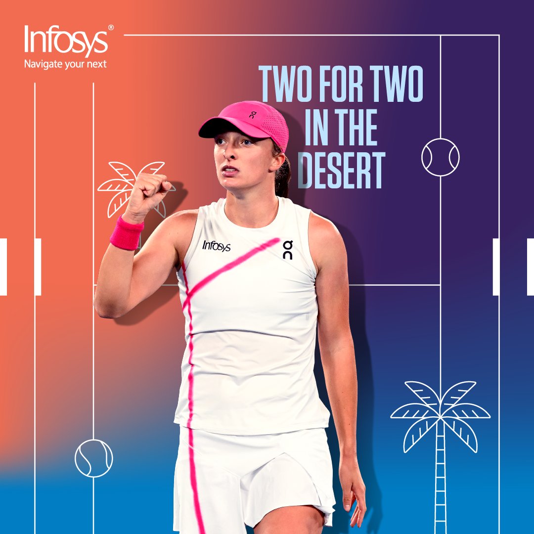 Huge shoutout to our brand ambassador, @iga_swiatek on her dominant victory at the BNP Paribas Open 2024! This win marks her 8th WTA 1000 title and takes the overall tally to 19 career WTA titles - simply unstoppable!

#IgaXInfosys #ChampionsEvolve #ExperienceTheNext