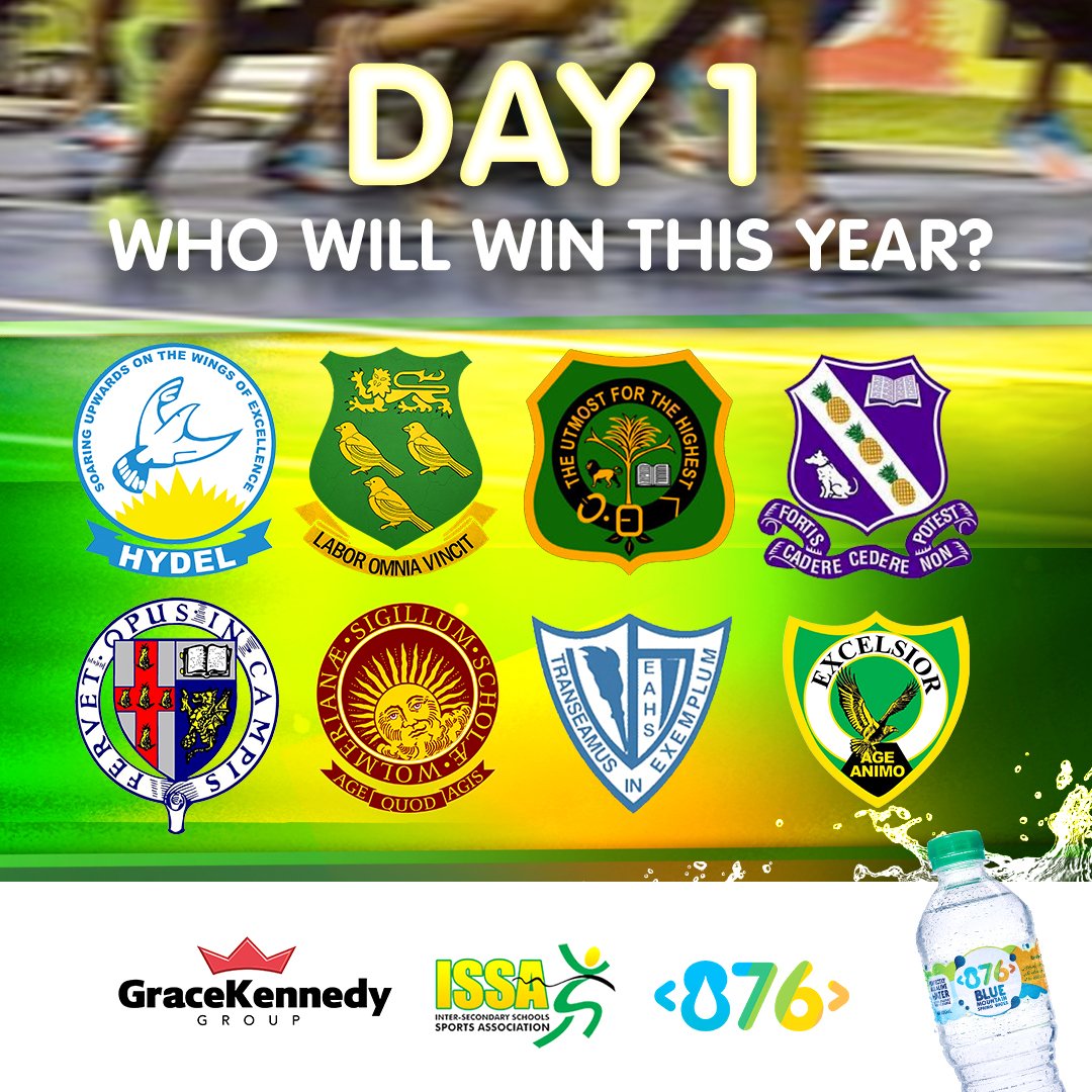 876SpringWater's tweet image. Today is the start of the ISSA/GraceKennedy Boys and Girls Athletic Championships from March 19 - 23, 2024. Which team are you supporting? Tell us in the comments! #876Water #876RoadToChamps #BoysandGirlsChamps