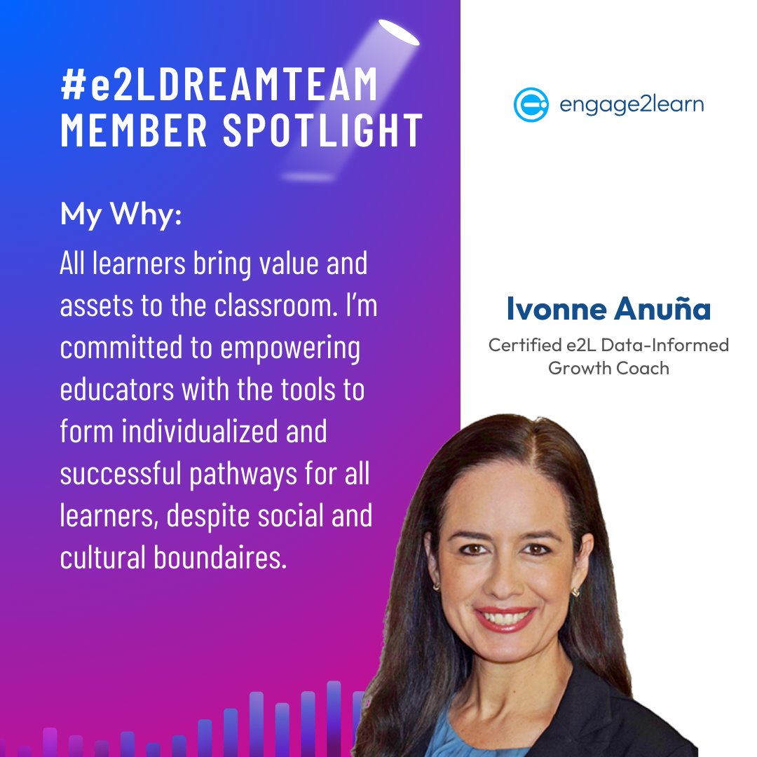 engage_learning's tweet photo. Meet Ivonne Acuña, a Certified e2L Data-Informed Growth Coach who spends her days living out her 'why' by supporting and empowering educators through coaching! ⭐

#e2LDreamTeam #mywhy #instructionalcoach #educoach #edchat #engage2learn https://t.co/tlvR1YjViq