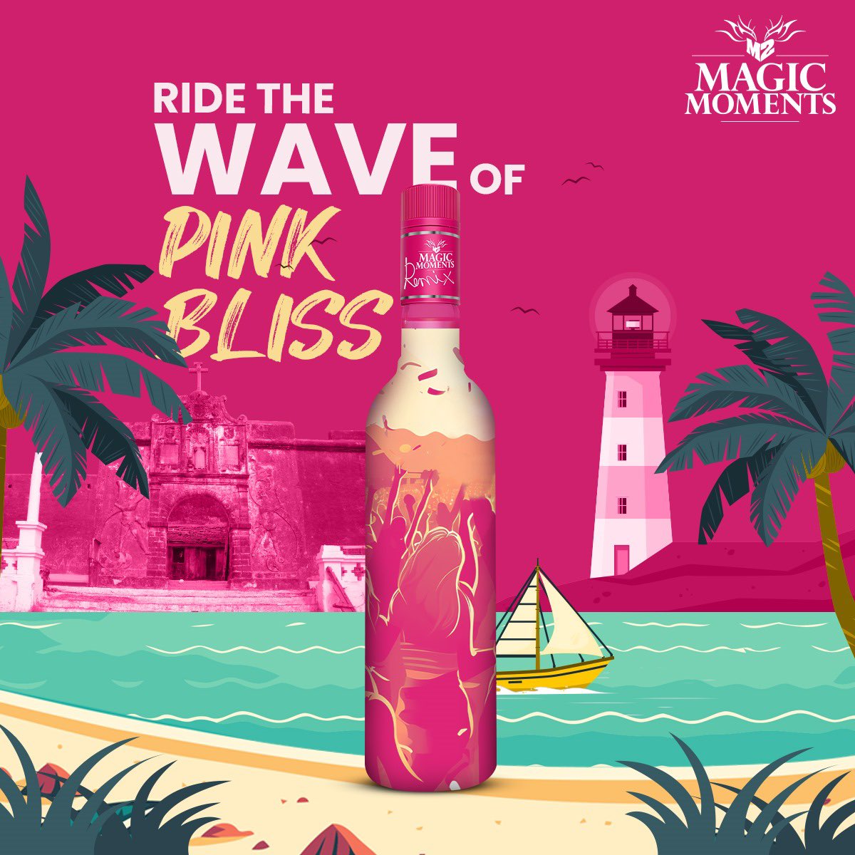 M2magicmoments's tweet photo. Vibrant splashes of pink will soon hit the shores of Daman! Stay tuned to find out more.
#MagicMoments #M2 #MagicMomentsVodka #MagicMomentsRemix #Vodka #ComingSoon #ProductLaunch #StayTuned #StateLaunch https://t.co/32NqDUDe0c