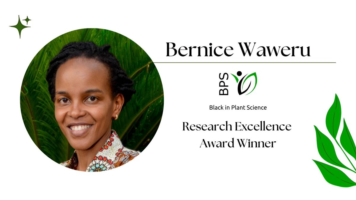 Join us in celebrating the winner of the Black in Plant Science Research Excellence Award 🎉@bnwaweru 🎉 Bernice has a long track record of excellent research and commitment to social equity, diversity and inclusion. 🎊CONGRATULATIONS!🎊