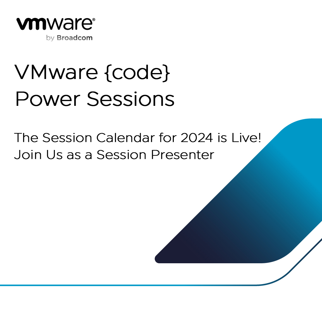 VMwareCommunity's tweet image. Got a story to tell about #VMware technologies? We want to hear it! 

Submit your proposal for our VMware {code} Power Sessions today. ow.ly/ITCF50QWBRm

#JoinVMwareCode