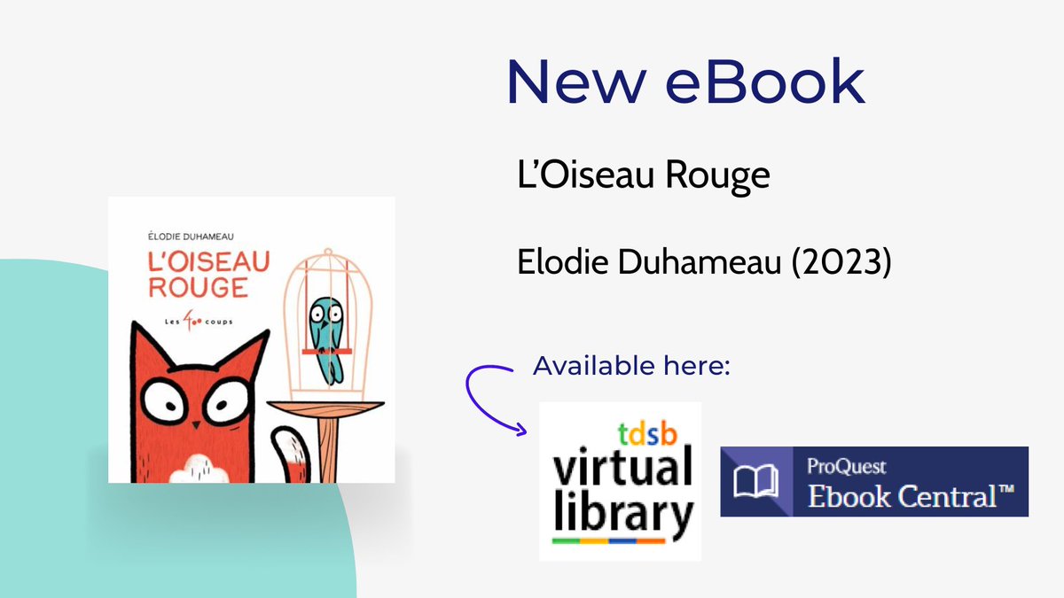 NEW to the Virtual Library; French eBook on ProQuest tdsb.insigniails.com/Library/ItemDe… tdsb.on.ca/library/HOME/F…