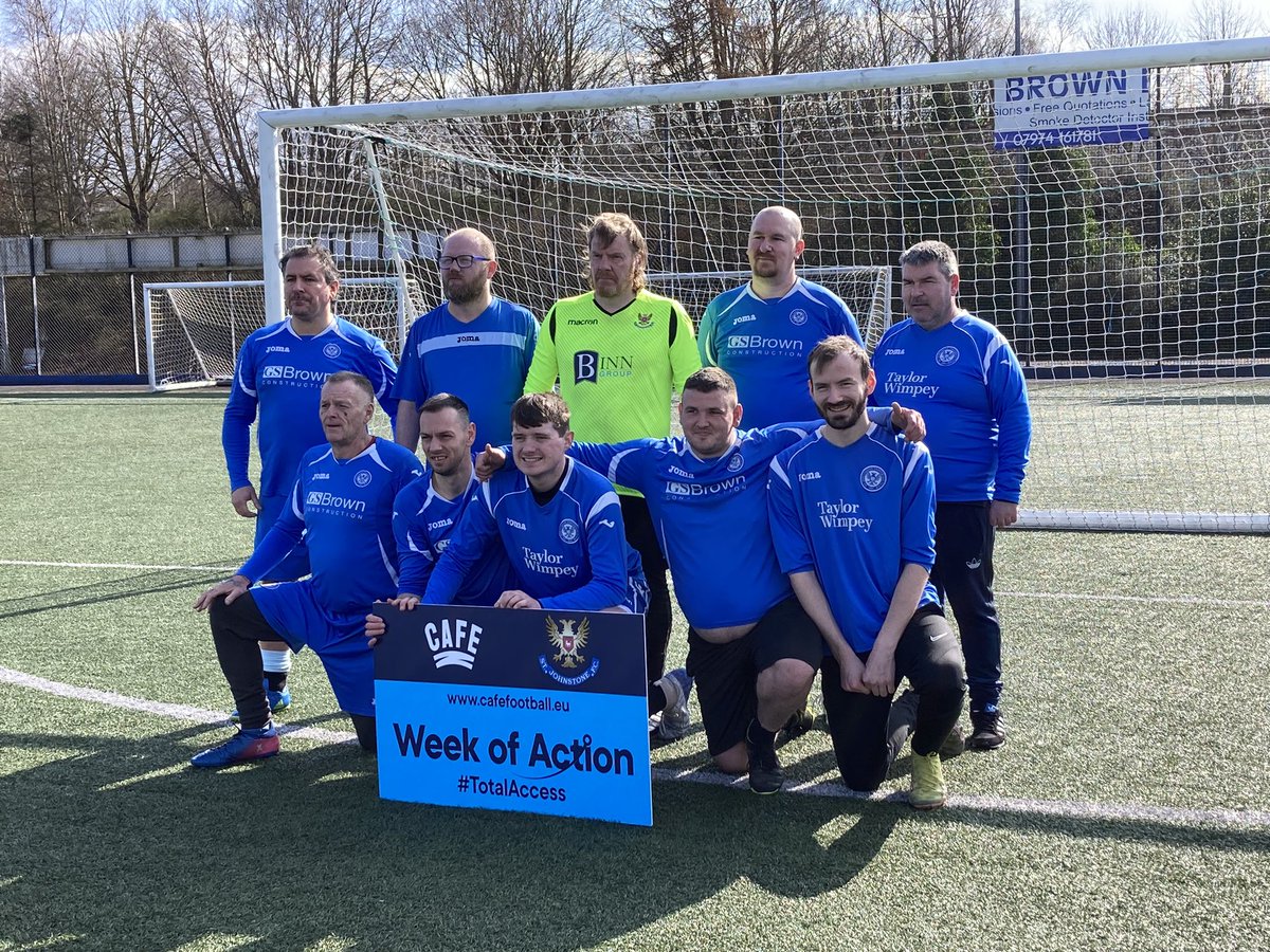 ☀️The sun is shining once again on our annual @cafefootball Week of Action match between @StJohnstone staff v @Saints_Trust Mental Health & wellbeing team. ⚽️

#SJFC #TotalAccess #AccessibAll