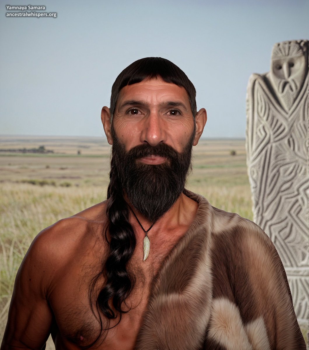 Facial reconstruction of a man buried in a kurgan in Poludni, Samara, who belonged to the Yamnaya culture.