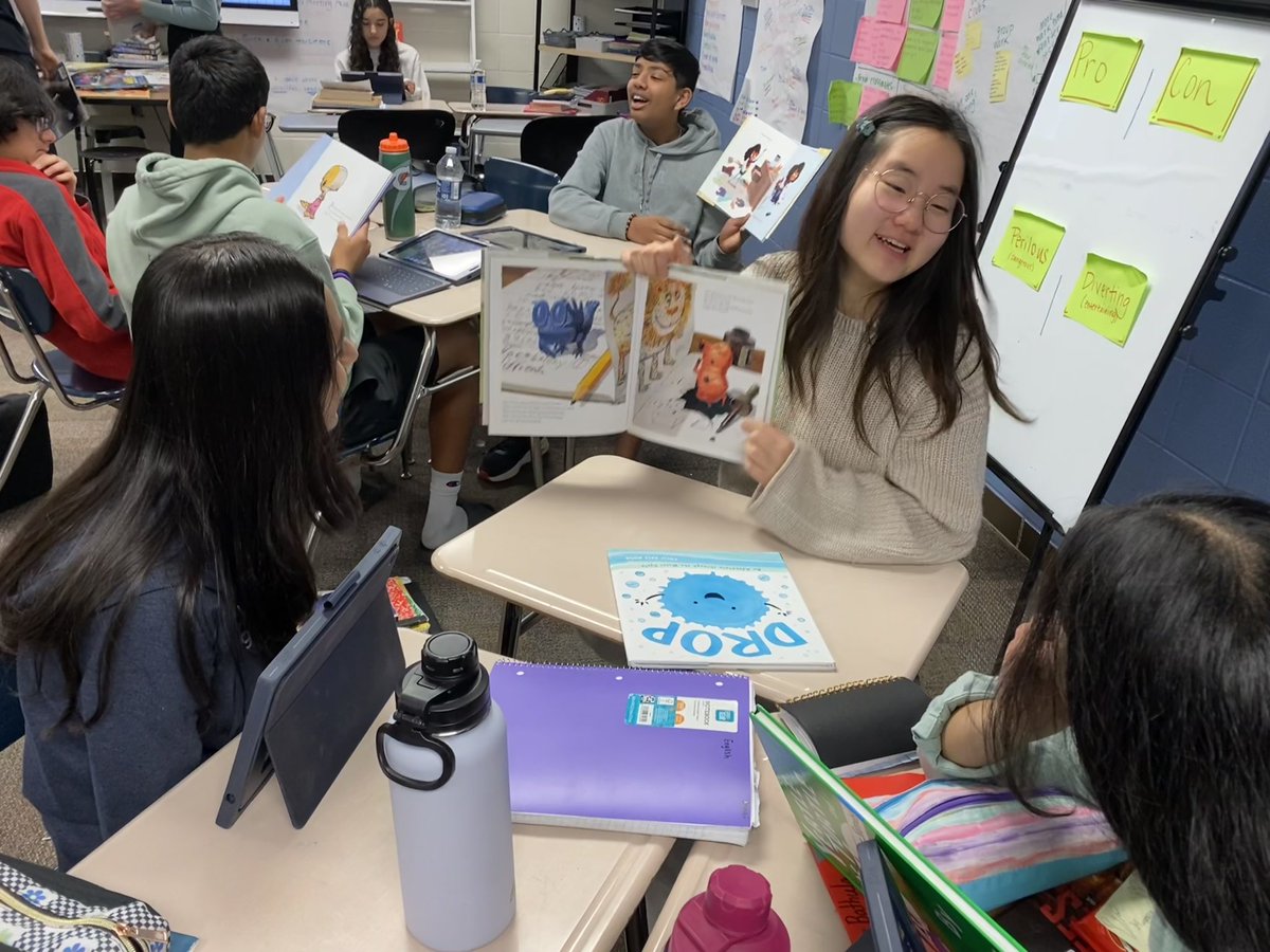 8th graders @LarsonMS practicing for our elementary visits this morning! So much book joy! ✨📖 #LarsonSTRONG