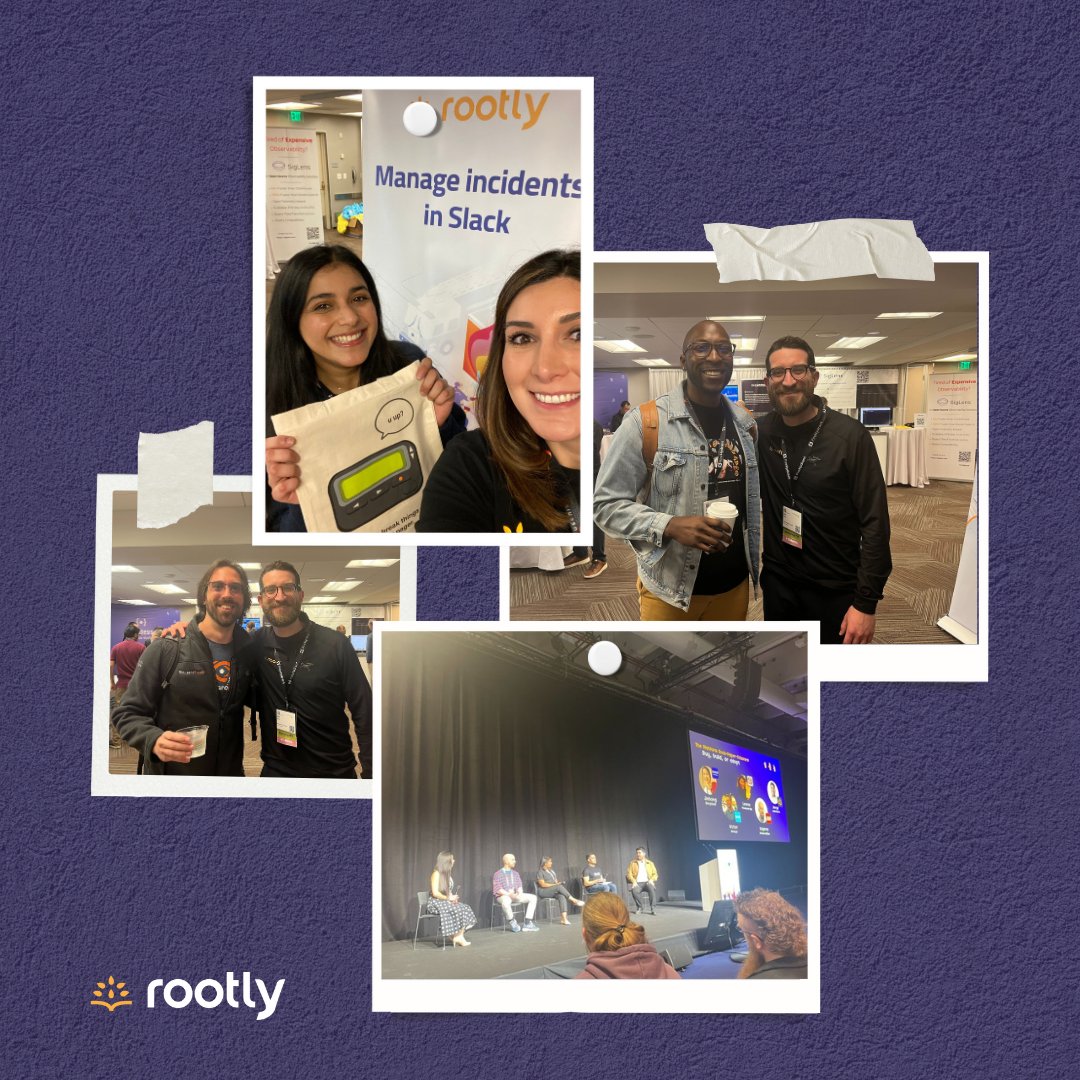 rootlyhq's tweet photo. There is something magical about a convention week - from panels to connecting with partners IRL, the energy is contagious! 🤝✨
Catch the #Rootly team at both #SRECon and #KubeConEU this week:
🌴 Booth 416 - @ #SRECon
🇫🇷 Booth D26 - @ #KubeConEU https://t.co/f2lorvHgbW
