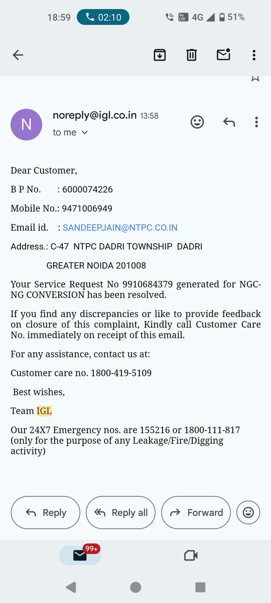 shivjimina's tweet photo. @IGLSocial 
I am requesting for the connection since last 25th feb, BP no has been generated on the 28th feb but still the connection has not been provided. Every time service requested is being closed by giving false reasons. Your representative never visited my location. https://t.co/CG8dQLLXSi
