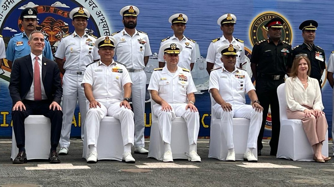 Exciting to see #TigerTriumph taking place again, the largest U.S.-Indian military exercise in our history. These exercises deepen our partnership and commitment to working together for a free, open, and prosperous Indo-Pacific @USandIndia @IndianNavy #USNaby @USAmbIndia…