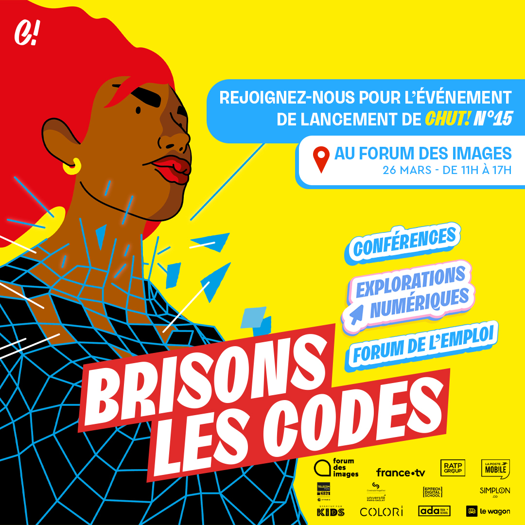 J-7 avant l'événement Brisons les codes ! 💥 Découvrez les métiers de la tech à notre Forum de l'emploi, organisé avec @La_Poste_Mobile, @Francetele, @RATPgroup, @telecomparis, @UnivParisSaclay, @Epitech, @simplonco, @StartupForKids, @adatechschool, @COLORIfr, @Lewagonparis