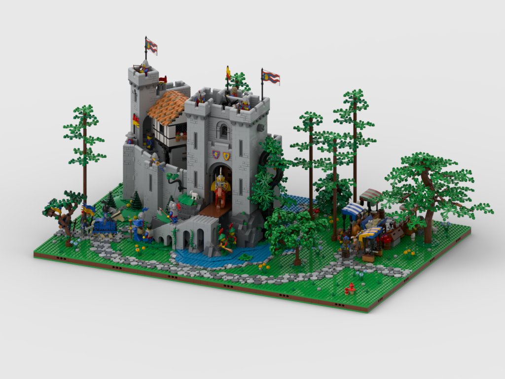 For all castle lovers, this is the perfect diorama for you! 🏰 A Display for the 10305 Lion Knights' Castle set with a great environment, farmer's market stream and trees. Instructions available here: tinyurl.com/yfh8fmue #Lego #Legocastle #Legodisplay #Lego10305 #set10305