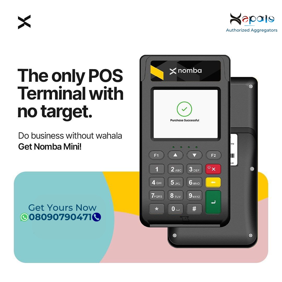 xepalspay's tweet photo. Now Available,

Zero targets, reduced transaction fees, and a cost-effective POS terminal.

Acquire your Nomba Mini by reaching out through a direct message or WhatsApp 08090790471

.
.
.
Nnamdi Kanu Asari Dokubo Peter Obi Delta Macaroni Pastor https://t.co/hvjh6T5t7c