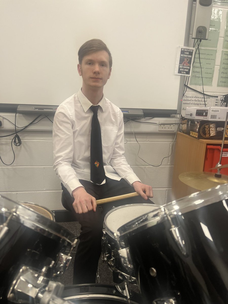 🎶🤩🎶Celebrating Success: Congratulations to Seamus in S4 who has passed Grade 5 Drum kit @TrinityC_L exam. A fantastic achievement, we are very proud of you Seamus.🎶🤩🎶#drumkit #musicexam #celebratingsuccess #leadership