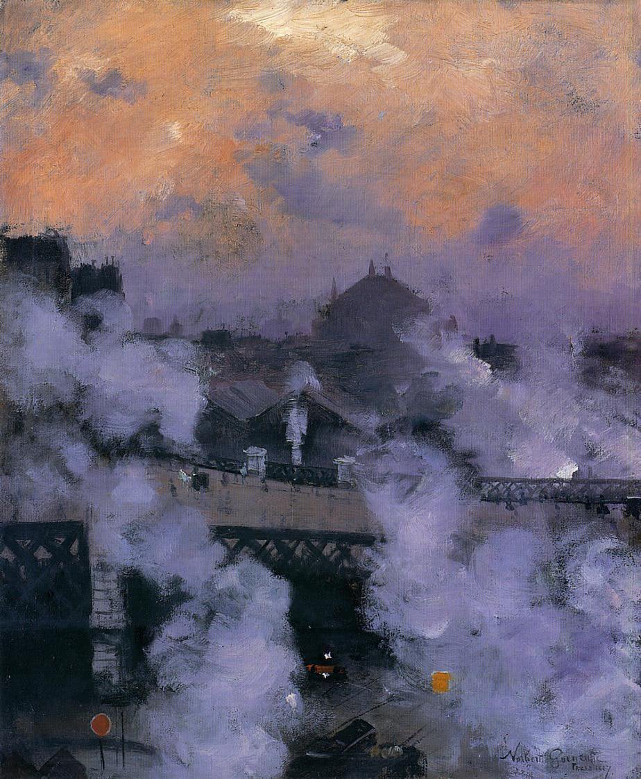 havecherrypie's tweet photo. #NorbertGoeneutte - The Pont de l'Europe at Night (1887) https://t.co/P6eNI2BWDm