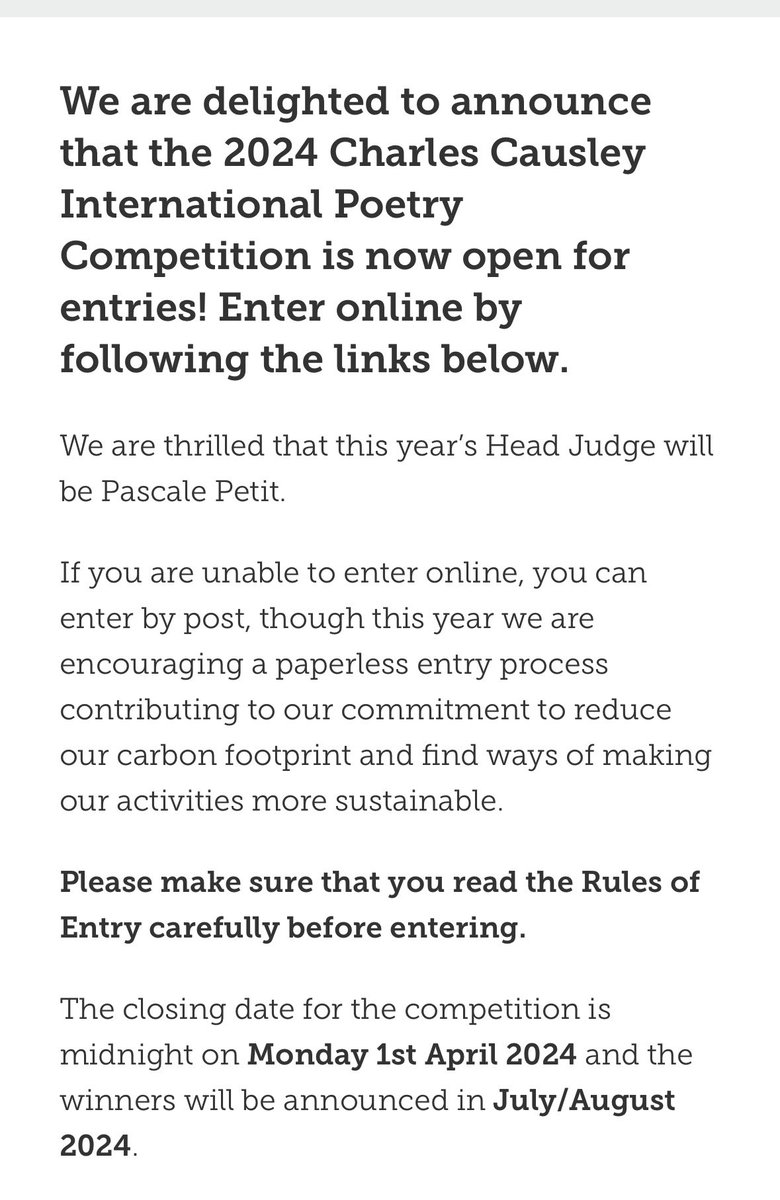 Amazing opportunity for wordsmiths! Apply to the Charles Causley International Poetry Competition ✍🏾 Apply here: causleytrust.org/international-…