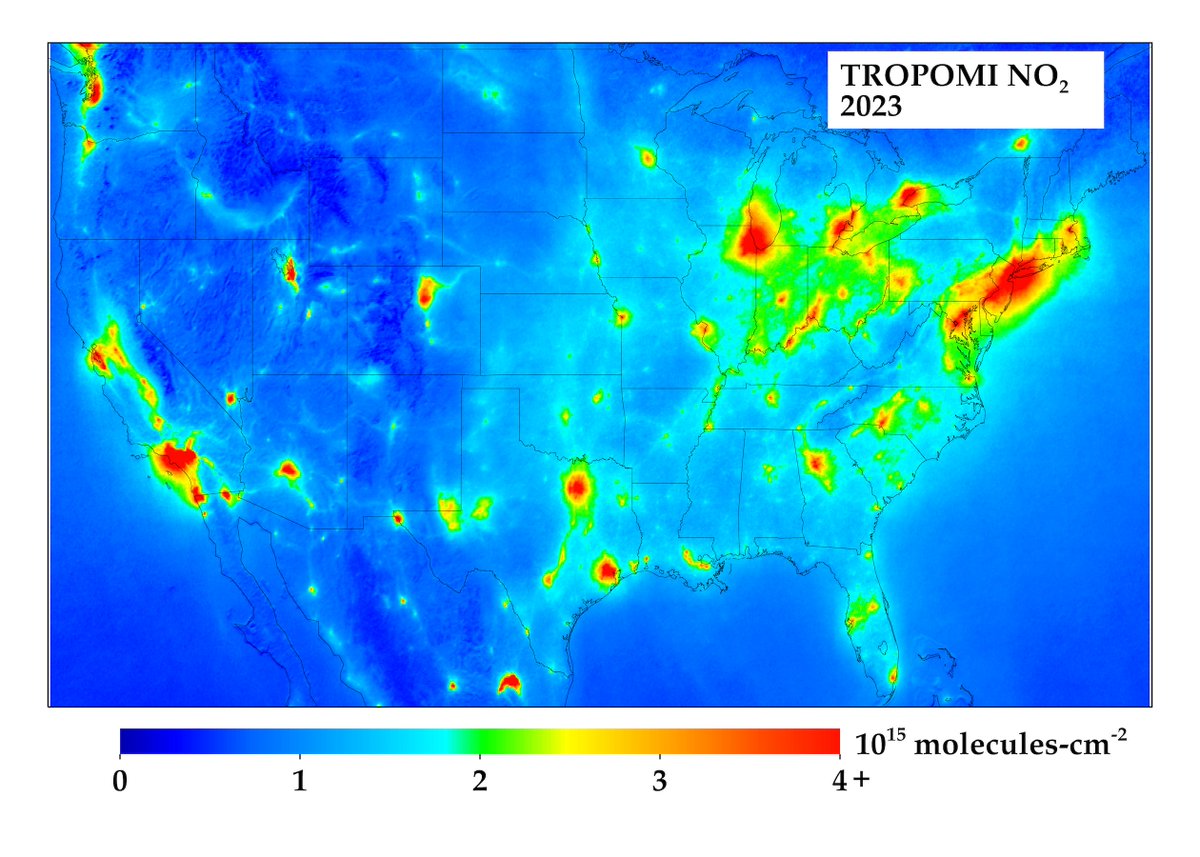 Gridded ~1 x 1 km monthly, seasonal, and annual satellite #TROPOMI NO2 data now available for download on the NASA portal (May 2018-present). Hopefully this processed dataset will enable people to use satellite data who wouldn't have otherwise disc.gsfc.nasa.gov/datasets?keywo…