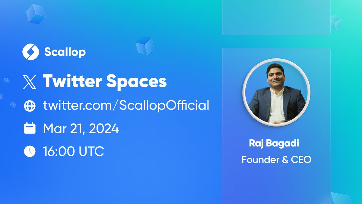 We are excited to announce an AMA with our CEO, 
Raj Bagadi on Thursday, 21st March 2024, 4:00 PM UTC.

Stay tuned for more updates!

🔗x.com/i/spaces/1mnxe…

$SCLP #TwitterSpaces #AMA