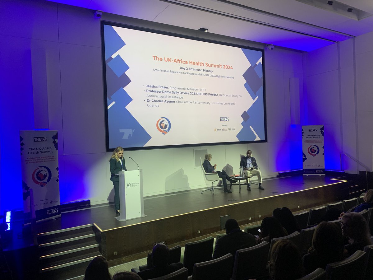 This is exciting. @UKAMREnvoy & @DrAyumeCharles take to the stage to discuss what more can be done to tackle #antimicrobialstewardship in anticipation of the crucial High Level Meeting #UKAfricaHealthSummit. #CwPAMS #HealthPartnerships