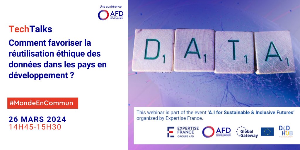 ⏰J-7 avant la conférence #TechTalksAFD !

Les datas ouvrent des perspectives de progrès social significatives dans les pays à faibles revenus, RDV avec nos experts : <a href="/PMarteyAddo/">Peter Martey Addo</a> <a href="/sverhulst/">Stefaan G. Verhulst</a> <a href="/AkPoor75/">Amandine Kashani-Poor</a> !

Une conférence en🇬🇧 sous-titré en🇫🇷
📝Inscriptions : bit.ly/3VpabS6